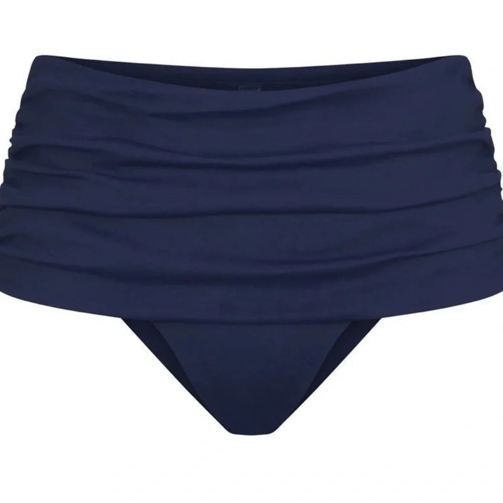 Skims Shaping Swim Foldover Skirt Bikini Bottom Midnight Blue M & XXS
